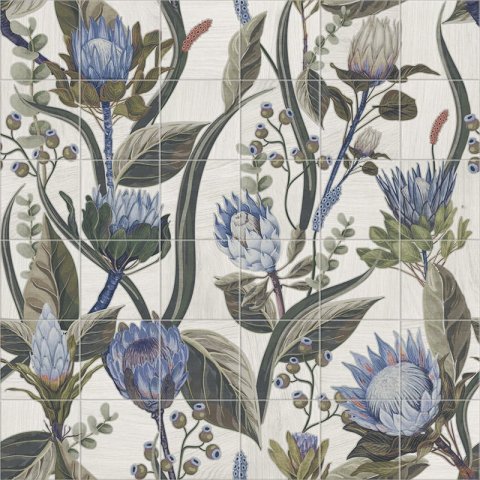 MURAL BLUE LEAVES 20x20 - 1,44 M2/BOX