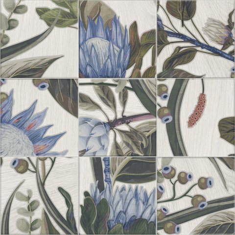DECOR BLUE LEAVES 20x20 - 1 M2/BOX